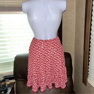 Max Studio Red and Pink A-Line Skirt